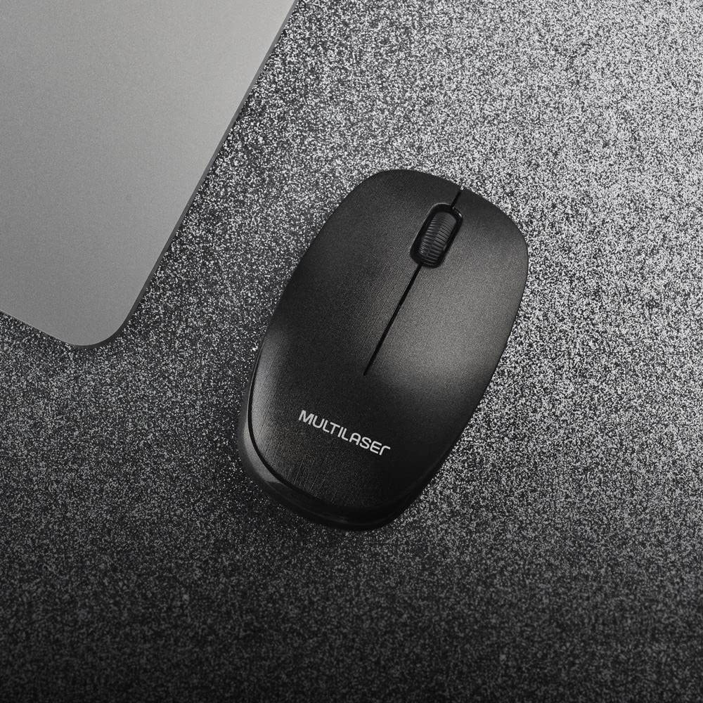 Multilaser MO251 - Mouse Sem Fio 2.4 Ghz 1200 DPI Usb, Preto, normal